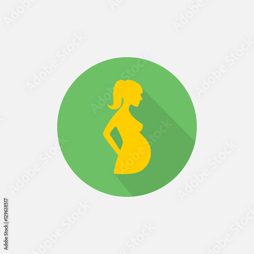 Pregnant woman flat silhouette icon