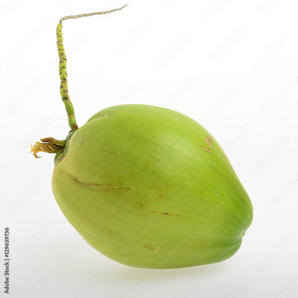 Green Thai young coconut fruit on white background. Green Thai young coconut fruit on white background.