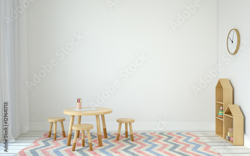 Cuadro en lienzo Interior of playroom. 3d render.