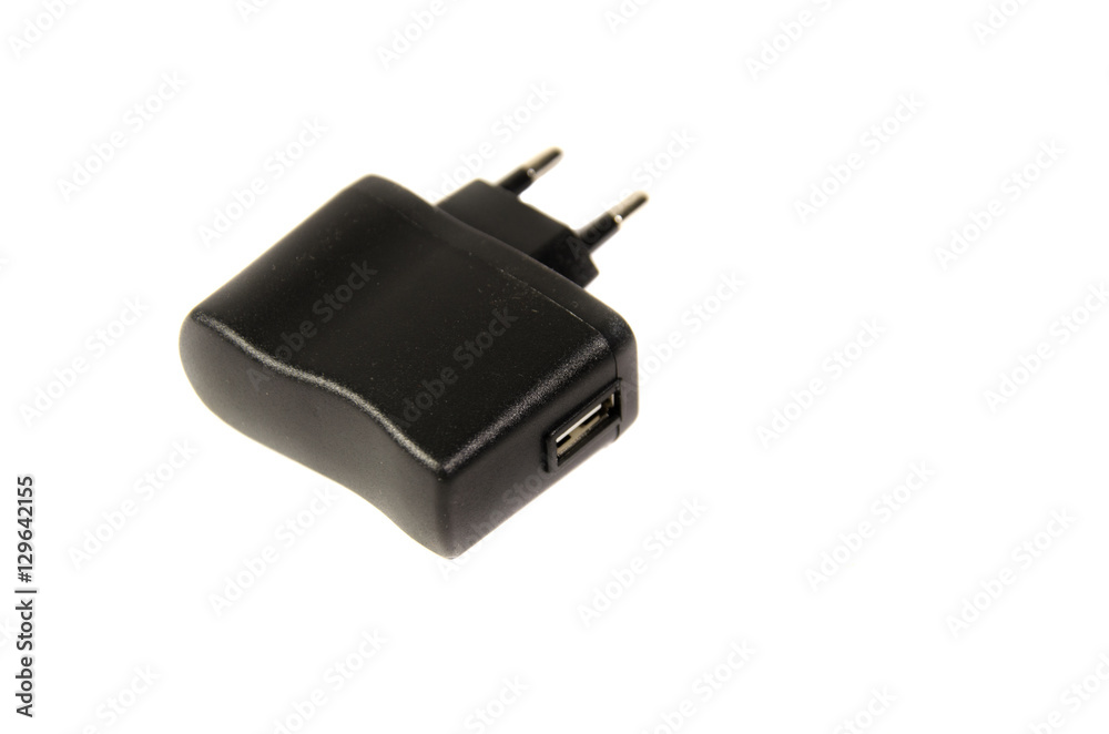 USB charger isolated on a white background USB charger isolated on a white background