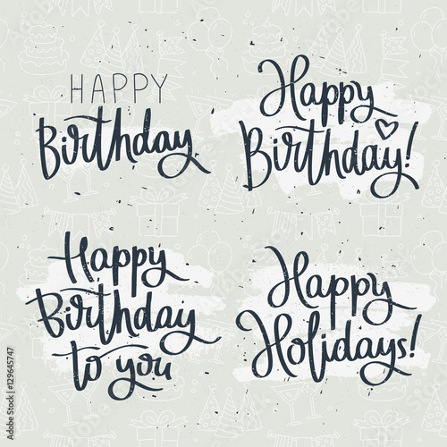 Set of celebratory labels birthday © chekart