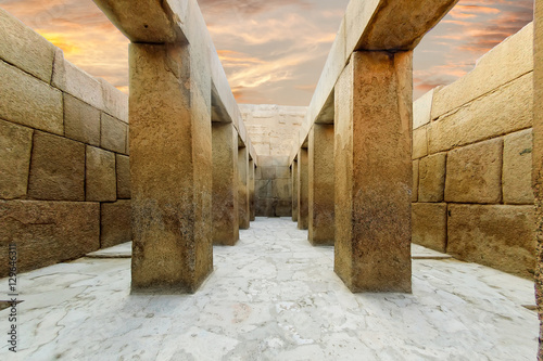 The valley temple of khafre, on the bottom of the causeway from the sphinx to the Great pyramid