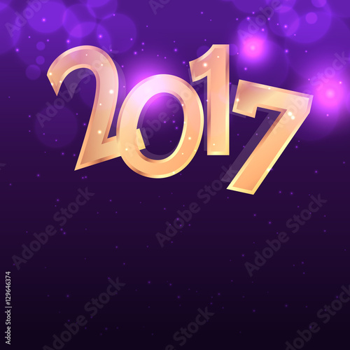 purple background with golden 2017 text effect