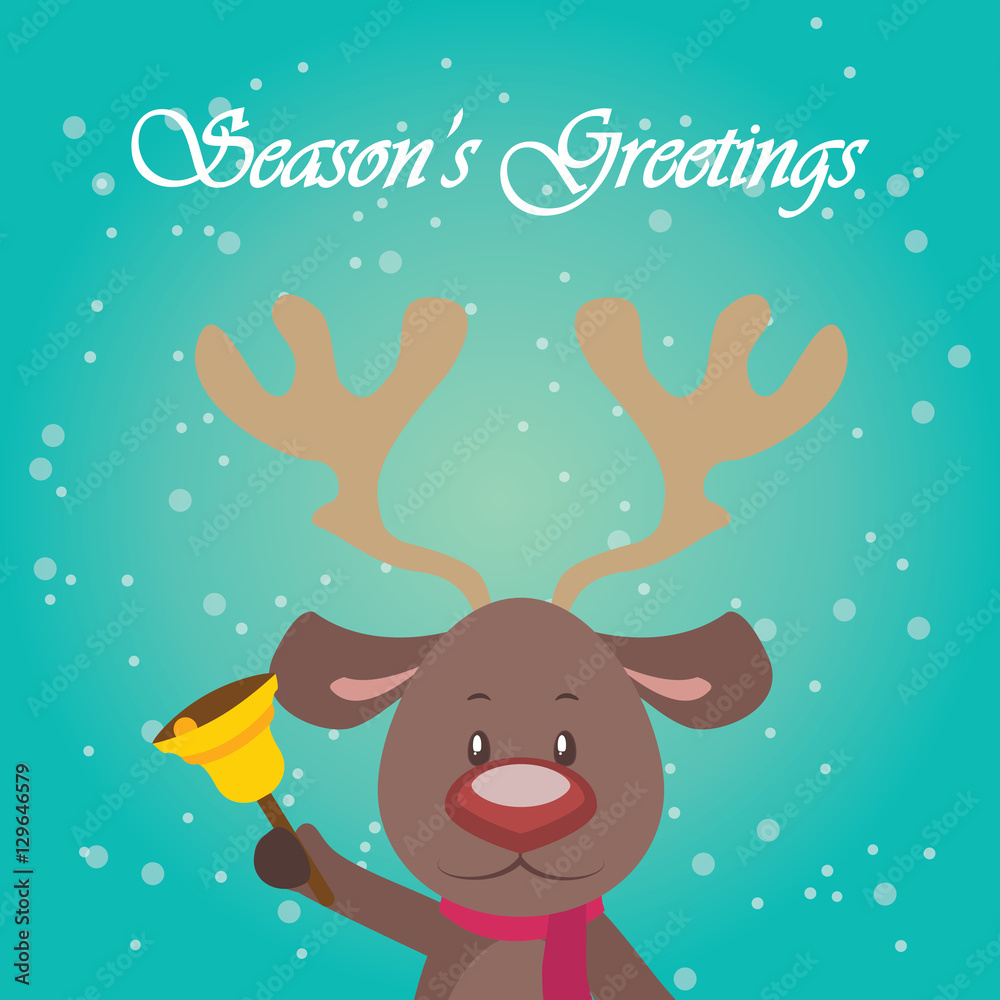 Stylized reindeer Christmas card