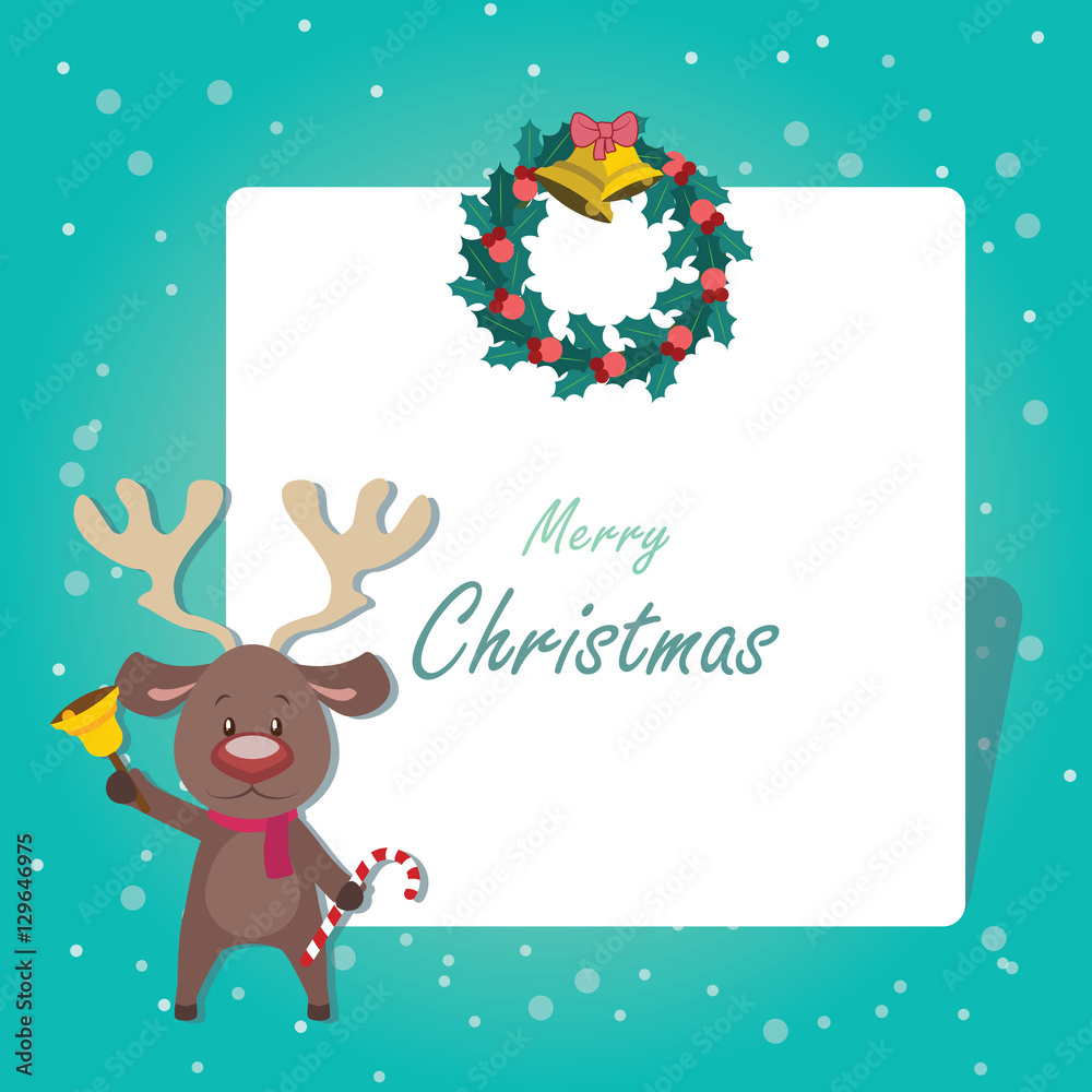 Christmas greeting card with a reindeer Christmas greeting card with a reindeer