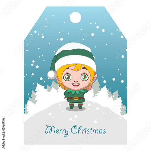 Cute elf with bell tag