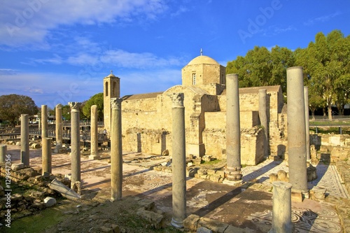 The 12th century stone Church of Agia Kyriaki, Pathos, Cyprus, Eastern Mediterranean Sea photo
