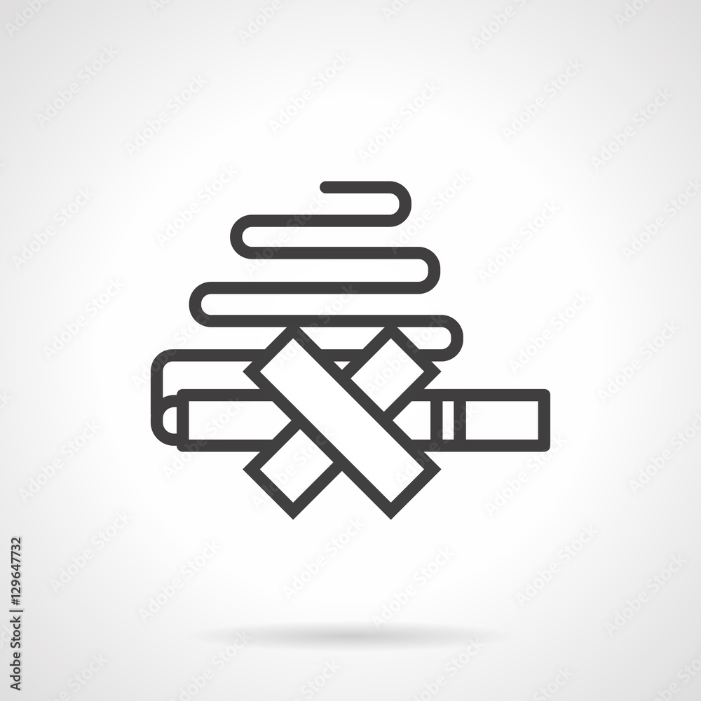 Quit smoking simple line vector icon