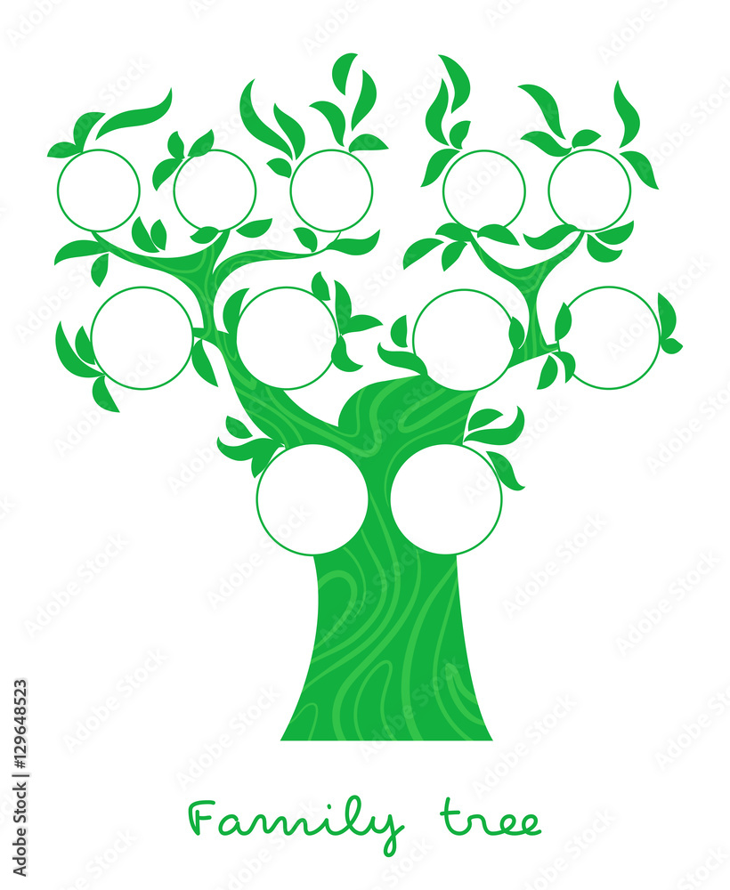 Family tree thin line style vector Stock Vector | Adobe Stock