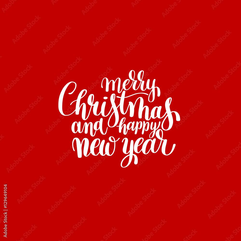 red Merry Christmas and Happy New Year calligraphic hand letteri red Merry Christmas and Happy New Year calligraphic hand letteri