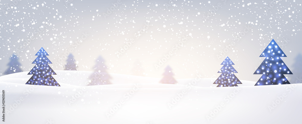 New Year banner with Christmas trees. New Year banner with Christmas trees.
