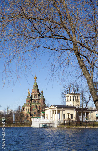 Russia, suburb of Saint Petersburg, the St. Peter and Paul Cathedral in spring..