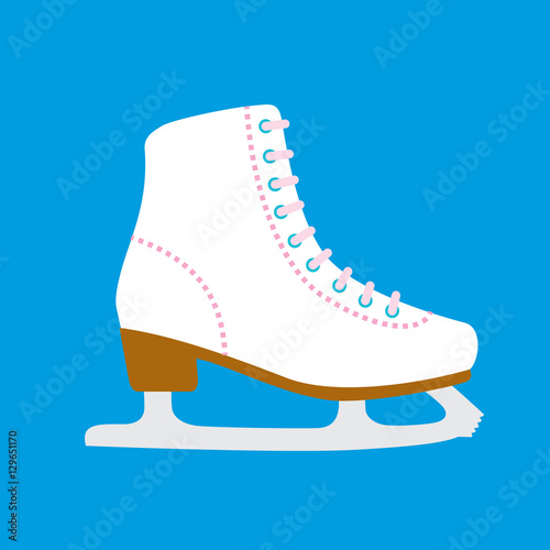 Woman figure skates. Vector illustration