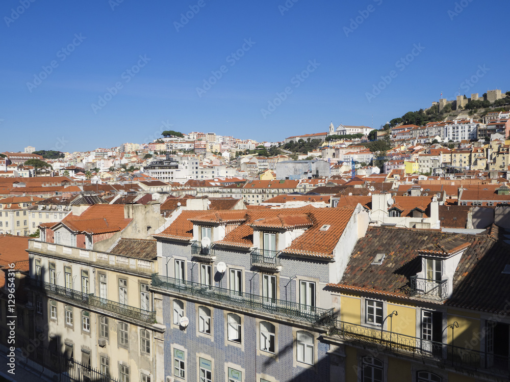 Sao Jorge Castle and city view, Lisbon, Portugal Sao Jorge Castle and city view, Lisbon, Portugal