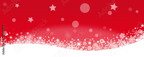 Weihnachten -  roter Hintergrund mit Schneekristallen und bokeh photo