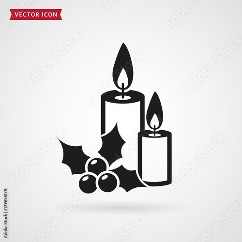 Christmas candles vector icon.