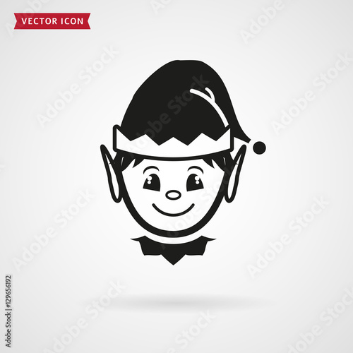 Christmas elf icon. Vector symbol.