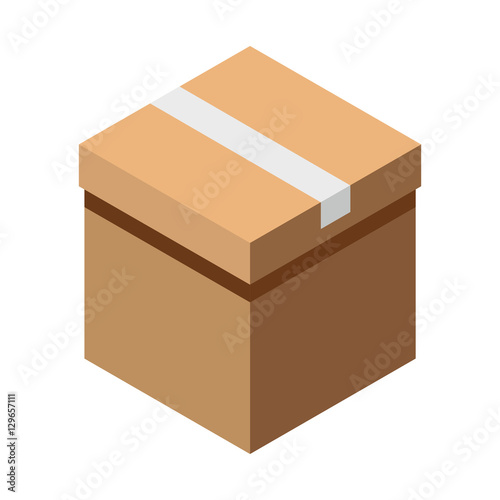Gift box 3d isometric. Isolated cardboard boxes © keltmd