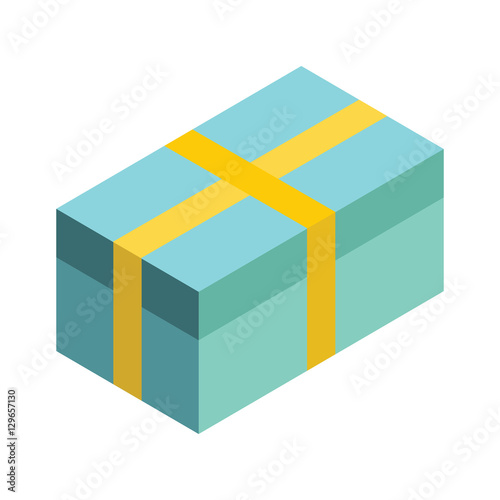 Gift box 3d isometric. Isolated cardboard boxes
