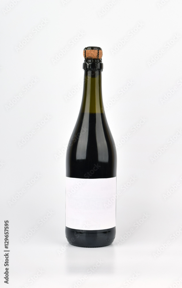 mockup wine bottle isolated on white background with copy space, front view.