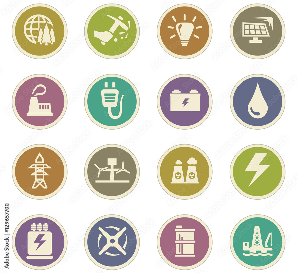 Alternative energy icons set