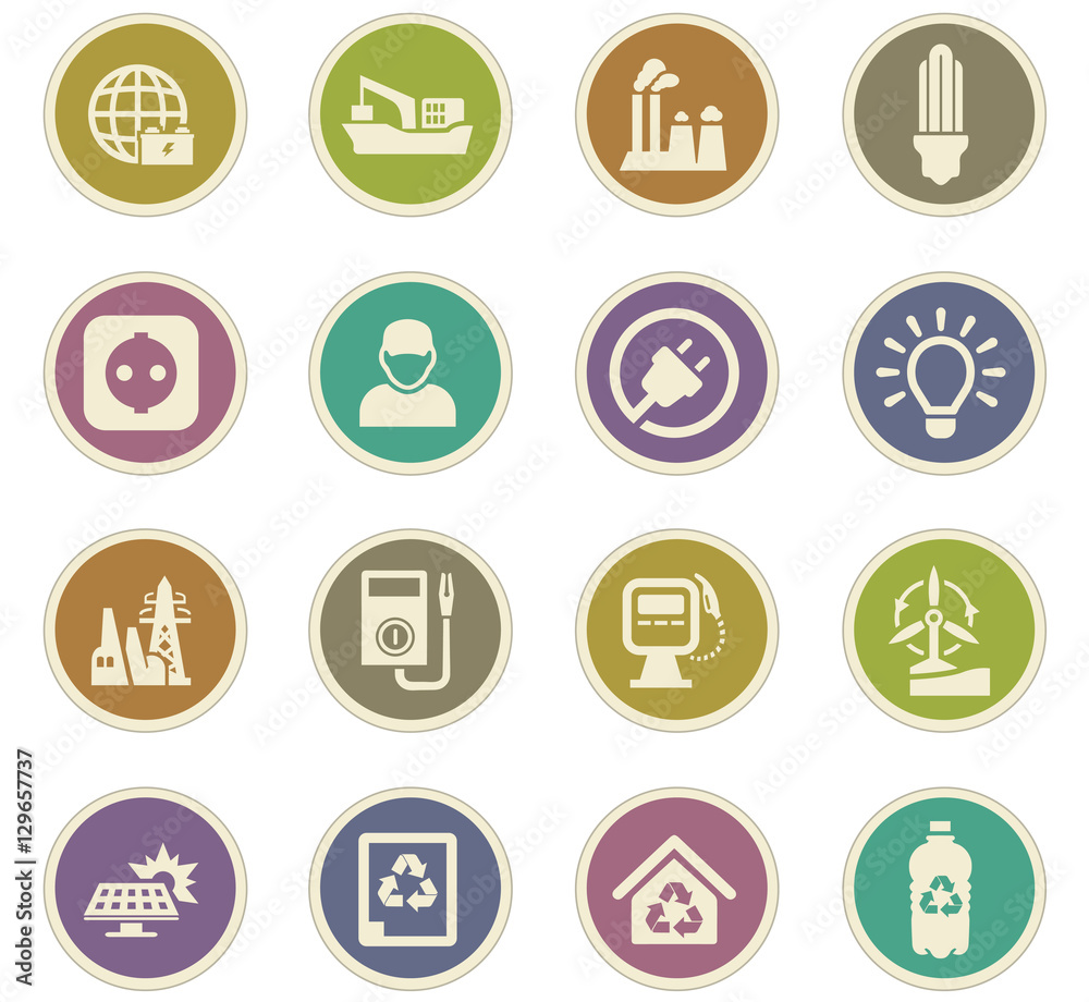 Alternative energy icons set Alternative energy icons set