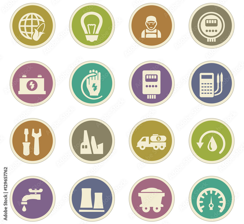 Alternative energy icons set Alternative energy icons set