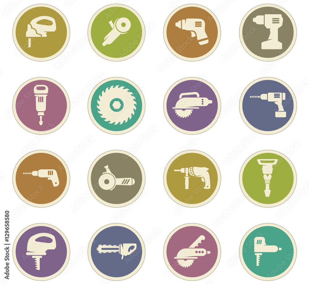 Power tools icons set