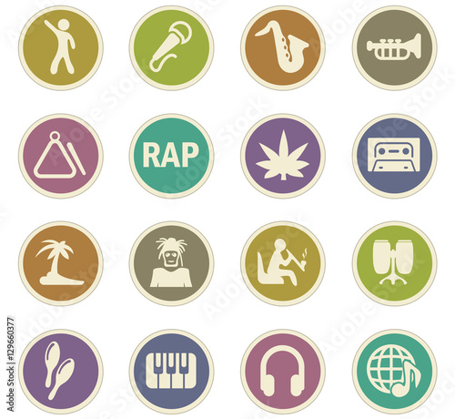 Rap Music icons set