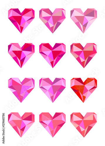 Fotografie Modèles de coeurs géométriques pour la Saint Valentin