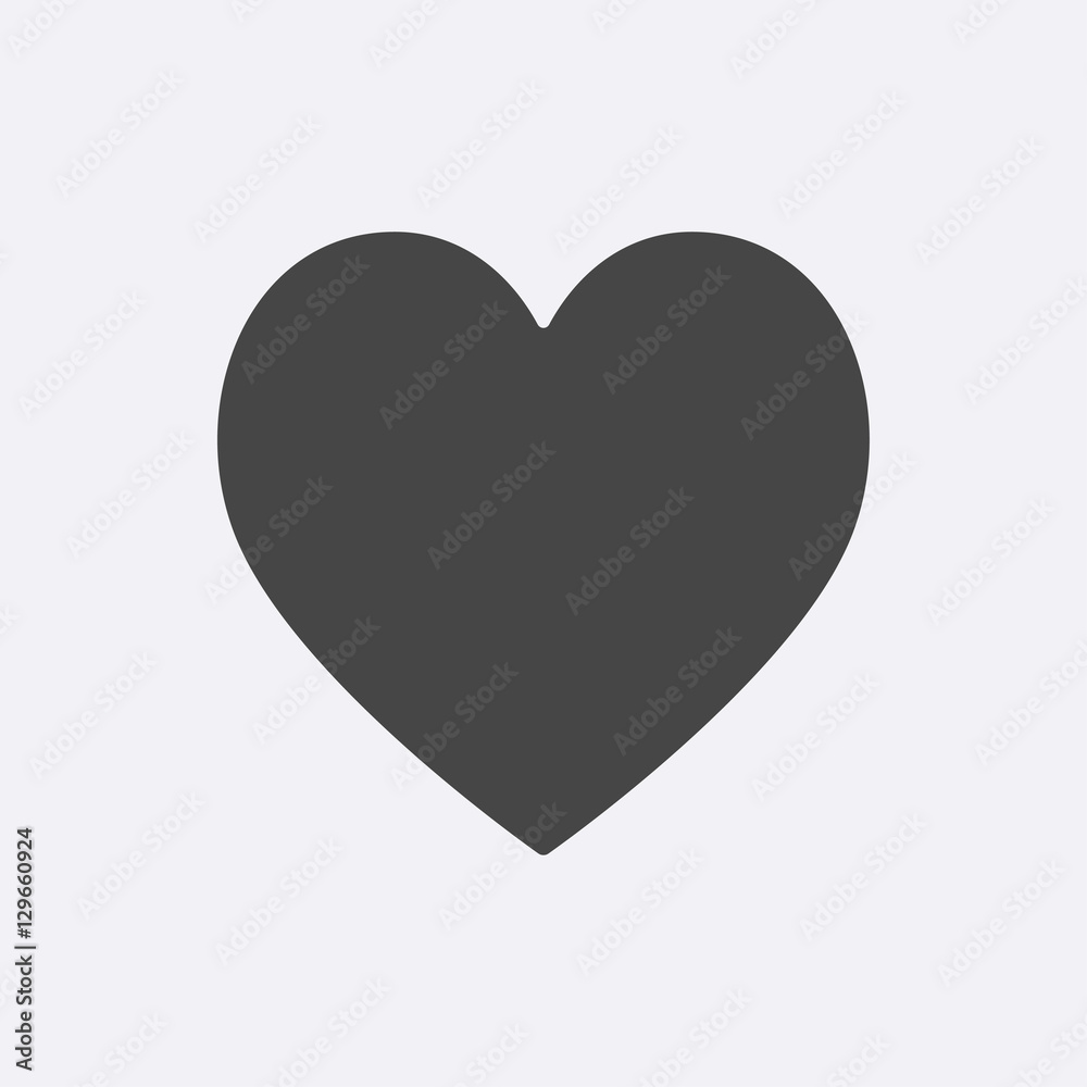 Gray Heart icon isolated on background. Modern flat pictogram, i Gray Heart icon isolated on background. Modern flat pictogram, i
