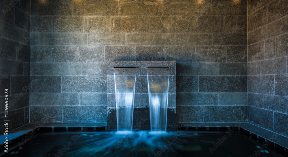 SPA hydrotherapy massage waterfall with mineral water