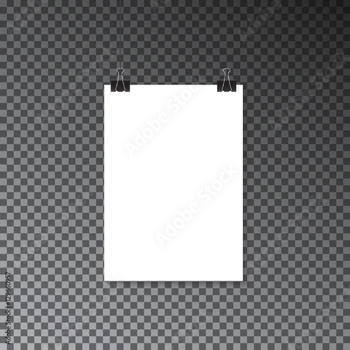 Paper banner on wall poster. Advertising mockup poster template