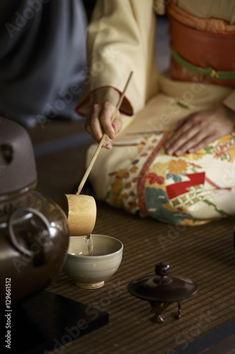 Tea ceremony in Shodensan-so, Kyoto, Japan photo