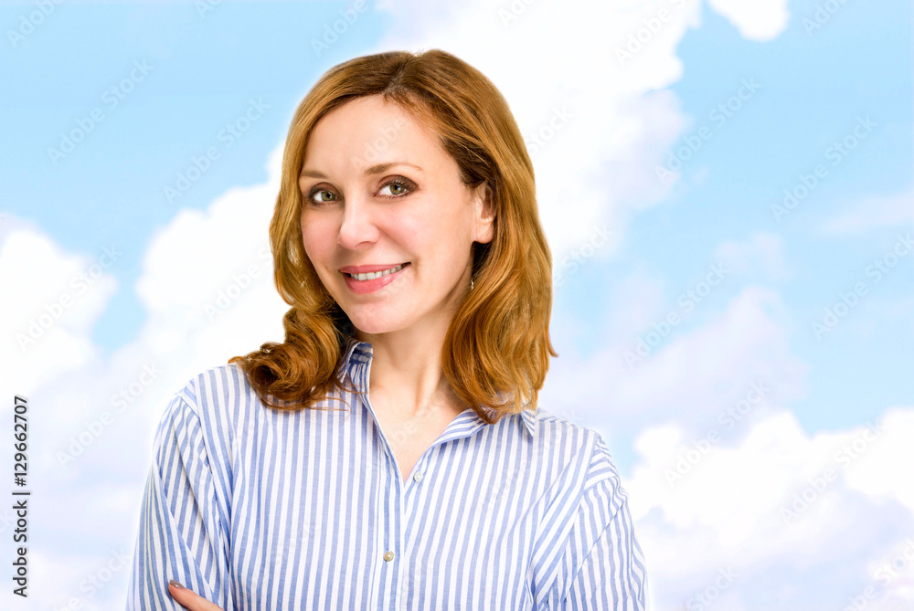 portrait of a professional business woman smiling outdoor