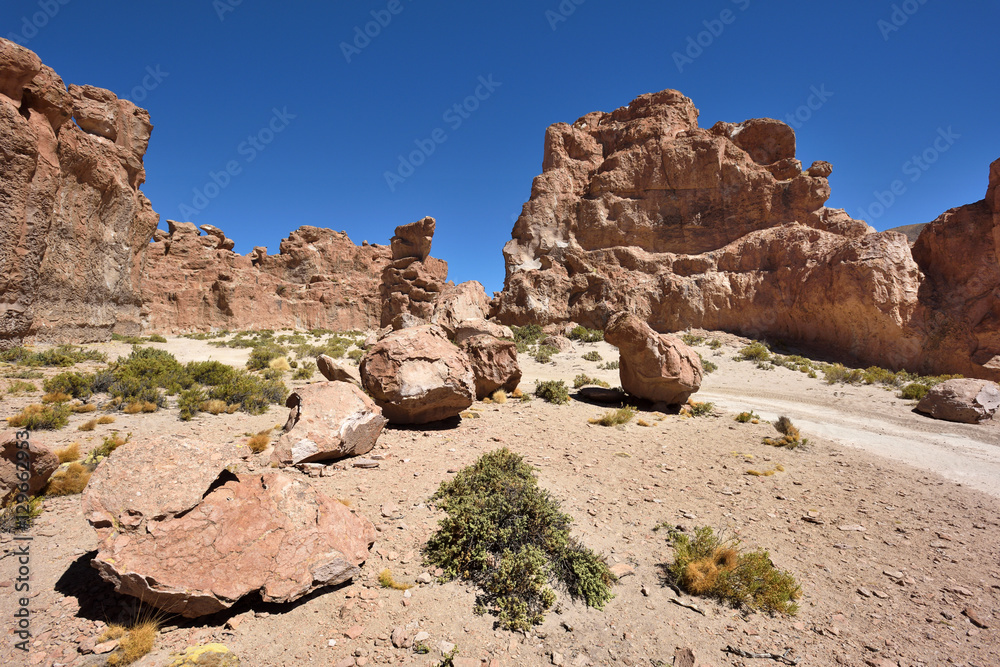 Strange rock formations in Altiplano, Bolivia