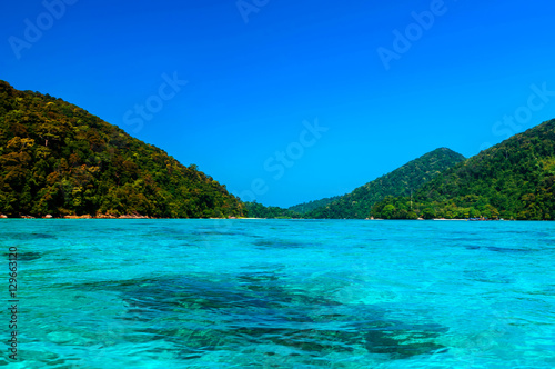 Beautiful sea water surface at Surin Island, Thailand © peangdao