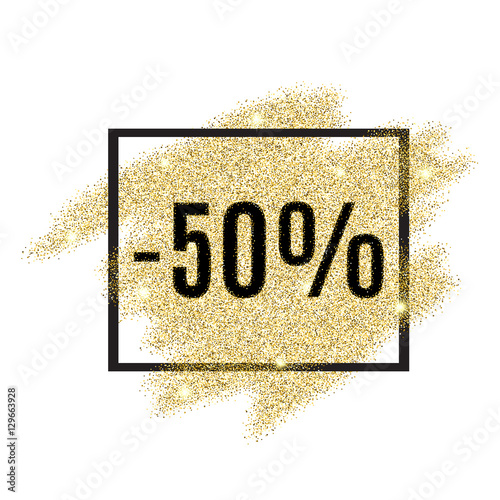 50 percent off discount promotion tag.