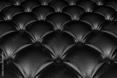 3D realistic illustration of the black quilted leather pattern perspective view