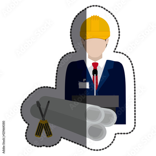 Architect icon. Construction tool repair work and restoration theme. Isolated design. Vector illustration © grgroup