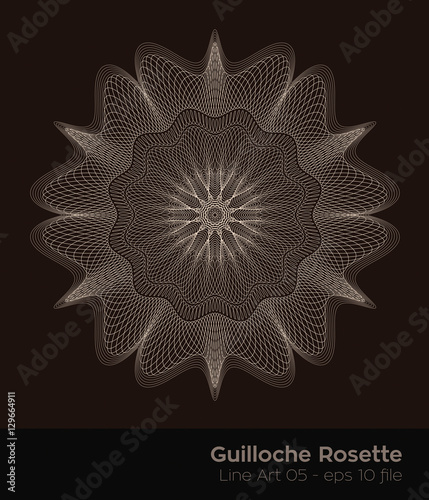 Wasserzeichen Siegel, Guilloche Gravur Rosette, Vektor Illustrat
