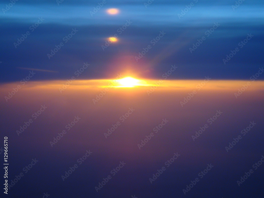 space horizon sunset background