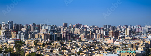 Beautiful panoramic view on Baku  Azerbaijan.