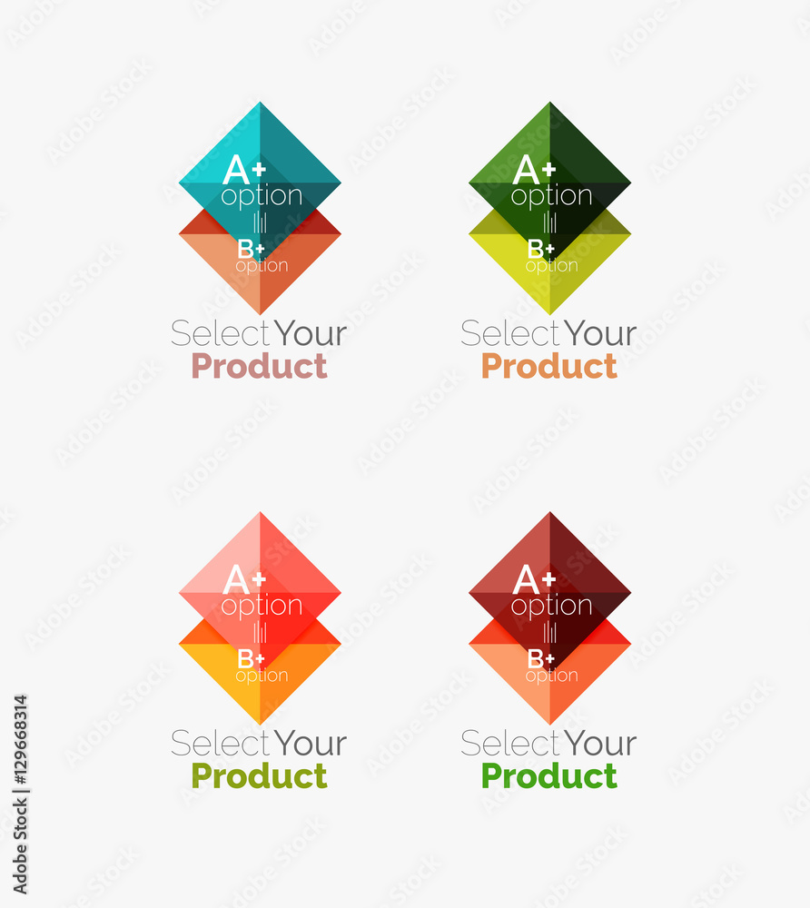 Set of square abstract backgrounds or infographics for content Set of square abstract backgrounds or infographics for content