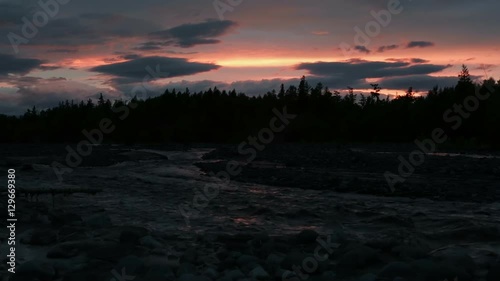 Beautiful sunset on the river Studenaya. photo