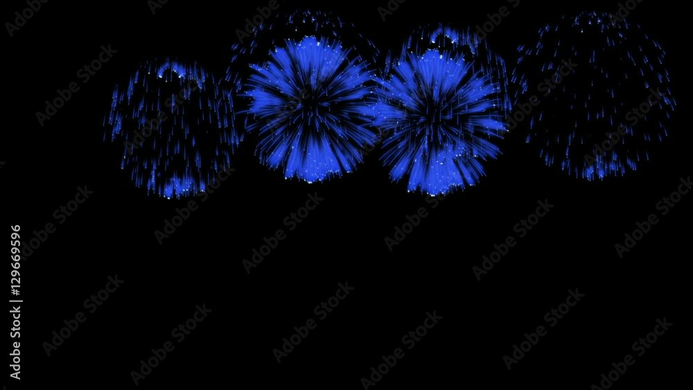 3D Render Multiple Fireworks Blue Sharp Vibrant Clean 4K ver. 1 3D Render Multiple Fireworks Blue Sharp Vibrant Clean 4K ver. 1