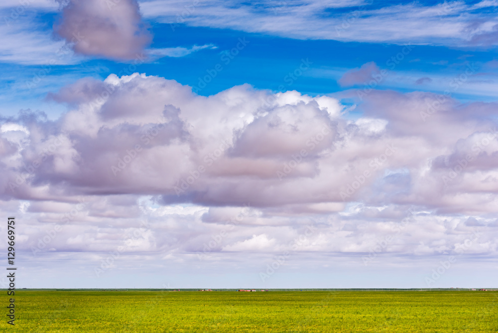 Inner Mongolia grassland, blue sky and clouds Inner Mongolia grassland, blue sky and clouds