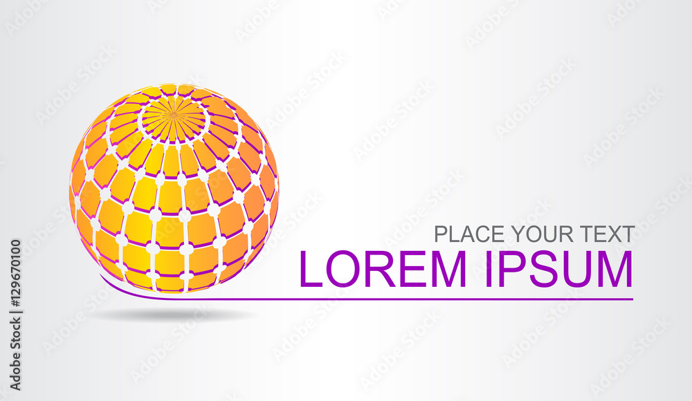 Logo of a stylized sphere with abstract shapes Logo of a stylized sphere with abstract shapes