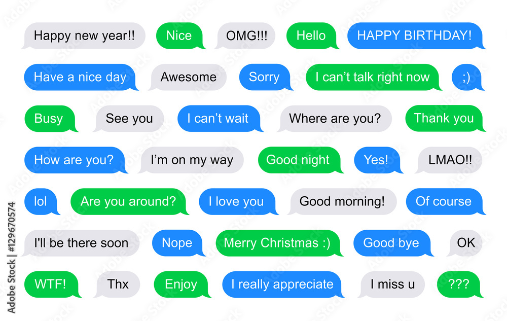 SMS bubbles short messages