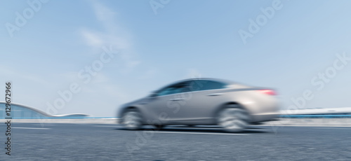 motion blurred car on a highway © ft2010